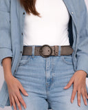 Pip | Vintage Round Buckle Leather Belt