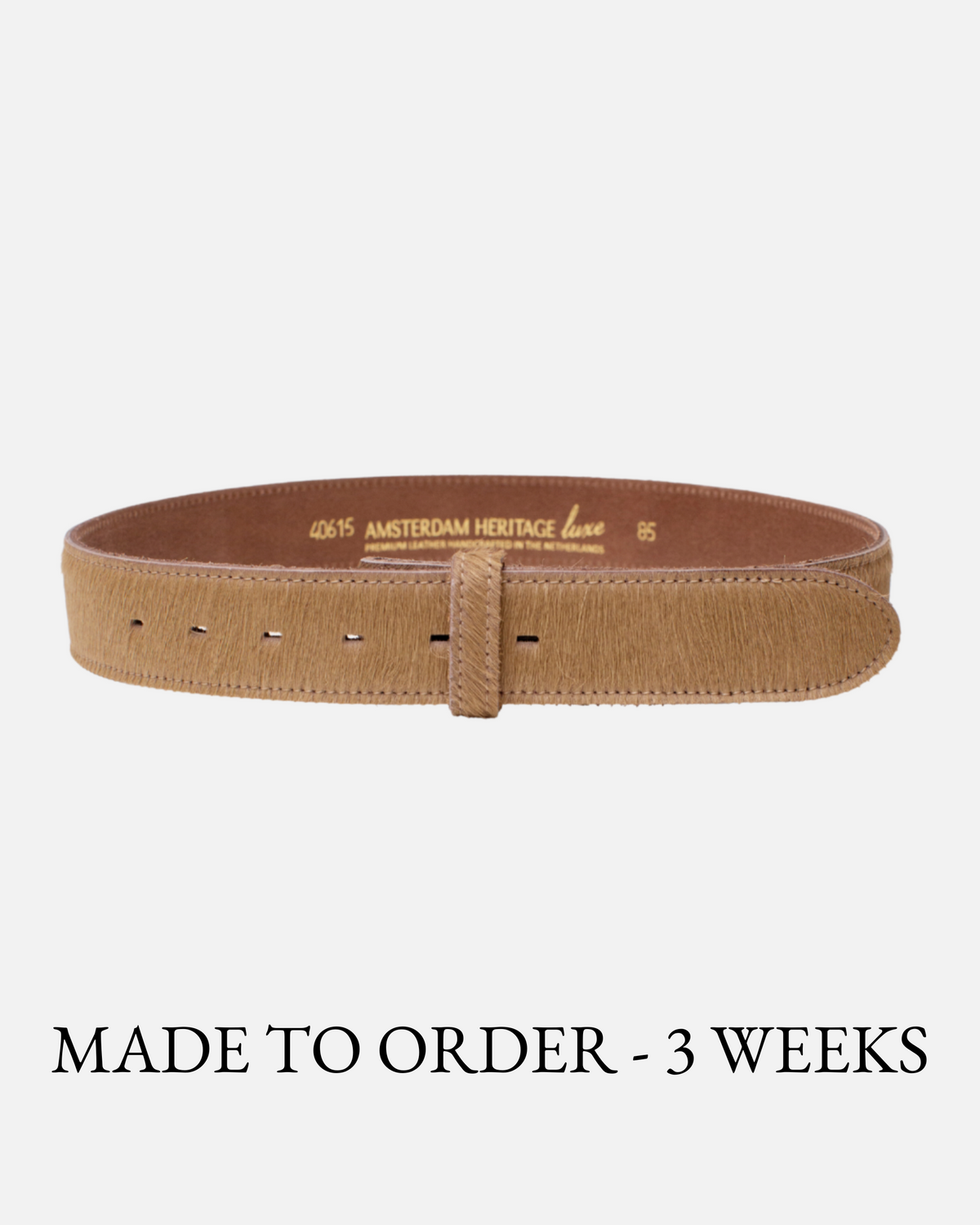 Amalia | Taupe Cow Hair Leather Belt Strap