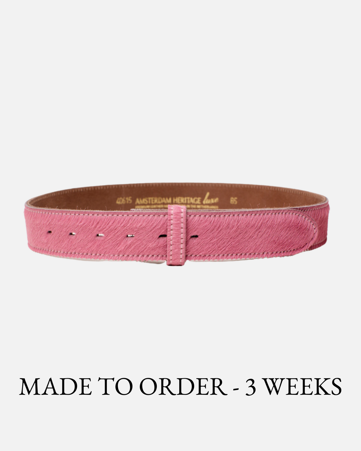 Amalia | Pink Cow Hair Leather Belt Strap