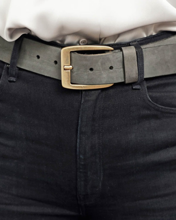 40040 Robyn | Classic Vintage Gold Buckle Leather Belt for Jeans
