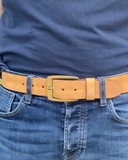 Robyn | Classic Vintage Gold Buckle Leather Belt for Jeans